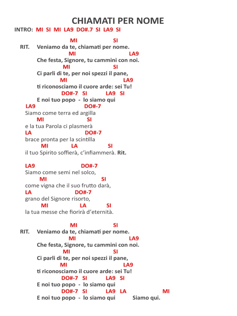 Chiamati Per Nome (Txt+Acc) | PDF