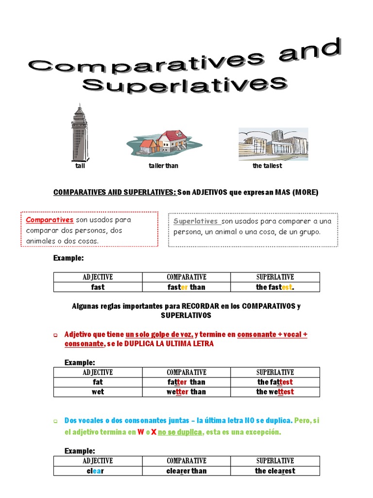 Reglas de Comparativos y Superlativos | PDF | Artes del Lenguaje y ...