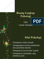 RUANG LINGKUP PSIKOLOGI