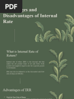 Advantages and Disadvantages of Internal Rate