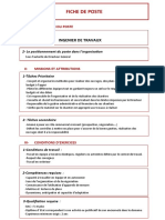 Fiche de poste de L'Ingénieur de Travaux