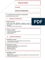 Fiche de poste de l'Assistant Administratif