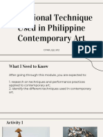 Traditional Technique Used in Philippine Contemporary Art: CPAR - Q2 - W2