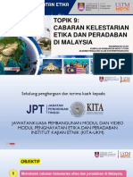 Topik 9 - Cabaran Kelestarian Etika Dan Peradaban Di Malaysia