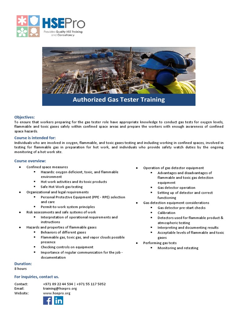 Authorized Gas Tester Training Course | PDF | Gases | Safety