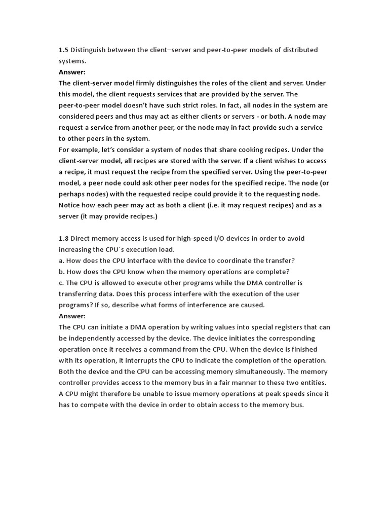 Client-Server vs Peer-to-Peer Models | PDF | Peer To Peer | Client ...