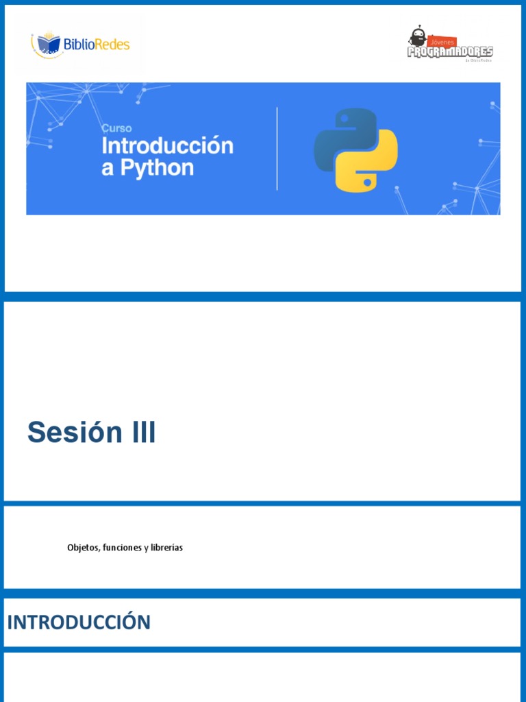 Sesión 3 CPY | PDF | Objeto (informática) | Python (lenguaje de ...