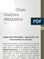 Supply Chain Analytics MBAE0054: Unit 3