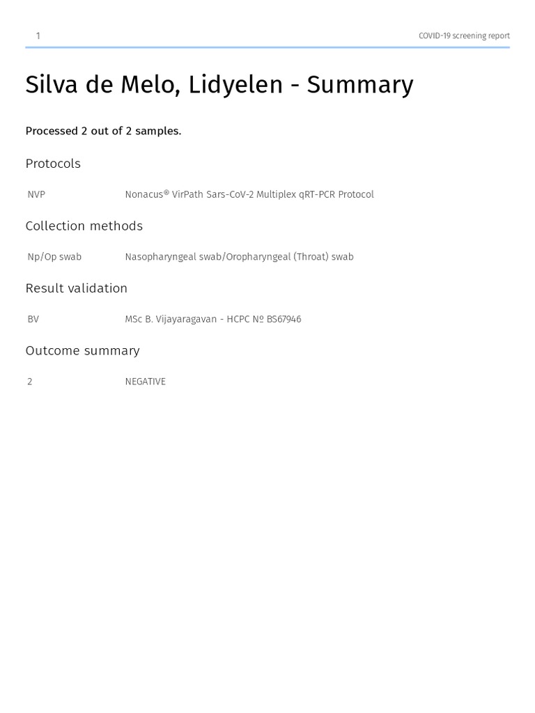 Ivd Report P4q58.individual | PDF | Biology | Health Care