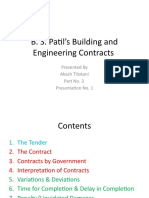 B. S. Patil's Building and Engineering Contracts: Presented by Akash Tilokani Part No. 3 Presentation No. 1