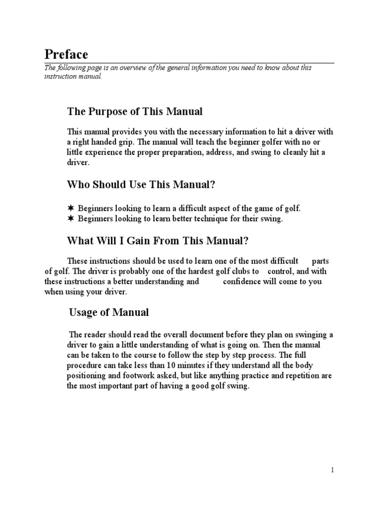 Preface: The Purpose of This Manual | PDF | Hand