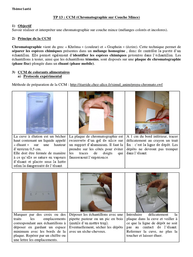 tp13 Chromatographie Colorants | PDF | Chromatographie ...