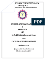 Scheme of Examination & Syllabus: of M.A. (History)