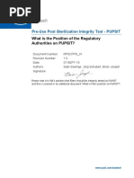 Pre-Use Post Sterilization Integrity Test - PUPSIT: What Is The Position of The Regulatory Authorities On PUPSIT?