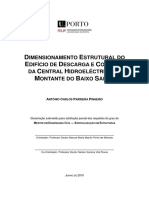 Dimensionamento estrutural central hidroelétrica Baixo Sabor