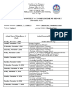 Individual Monthly Accomplishment Report: (November 2021)