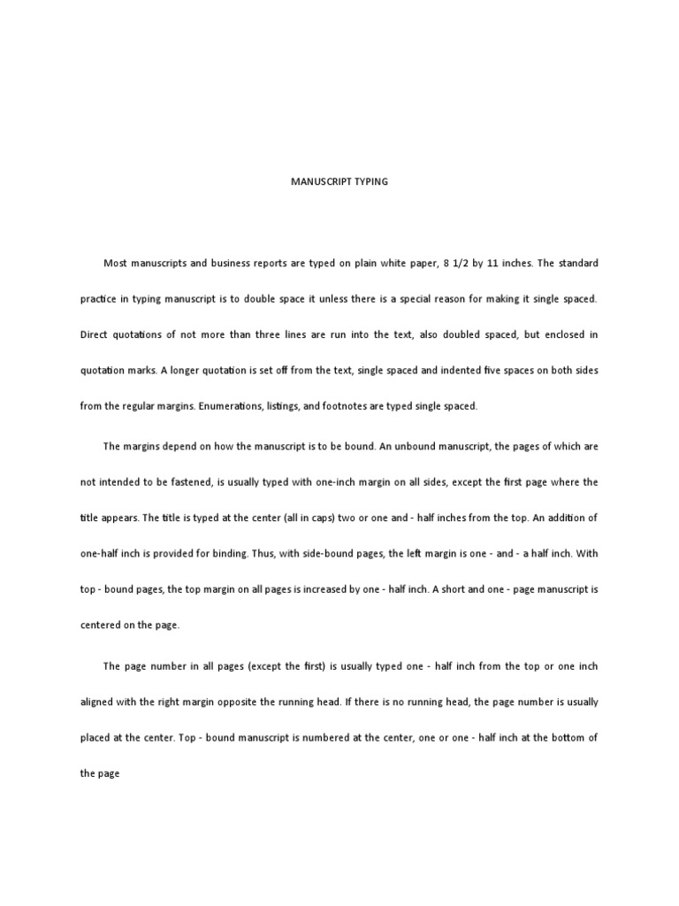 Manuscript Typing Guidelines | PDF