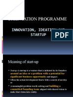 Orientation Programme: Innovation, Ideation and Startup