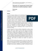 Le Système D'information Et de Communication Territorial Comme Facteur Déterminant Pour La Transition Énergétique en Algérie