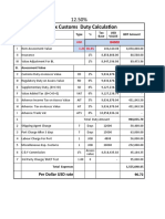 Approx Customs Duty Calculation: SL Descreption Type % BDT Amount Tax Base USD Value