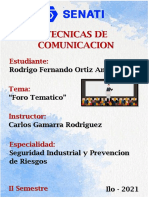 Foro Tematico 1 Tecnicas de Comunicacion Rodrigo Ortiz