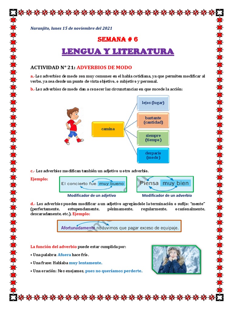 Adverbios de Modo en Lengua y Literatura | PDF | Adverbio | Gramática