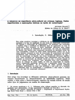 1987 - A Influência Da Experiência Sócio-cultural Em Crianças Inglesas. Dados Experimentais e Explorações Teóricas Na Tarefa de Conservação