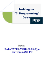Training On "C-Programming" Day-1