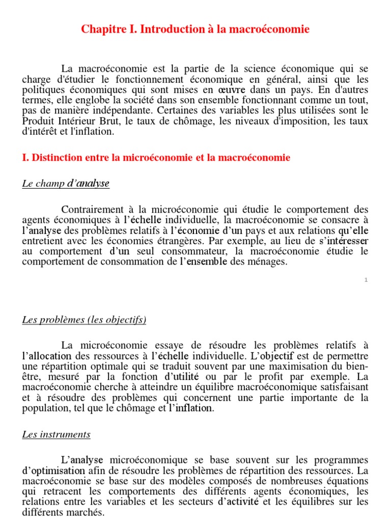 Introduction à la macroéconomie | PDF | Produit intérieur brut ...