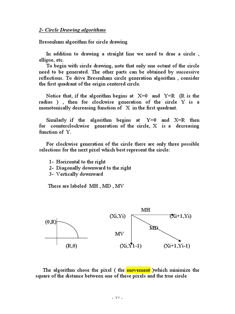 2-Circle Drawing Algorithms | PDF | Graphics | Computer Graphics