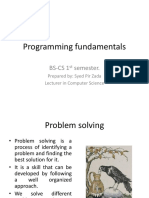 Programming Fundamentals: Bs-Cs 1 Semester