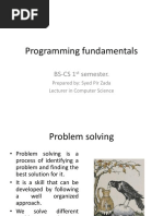 Programming Fundamentals: Bs-Cs 1 Semester