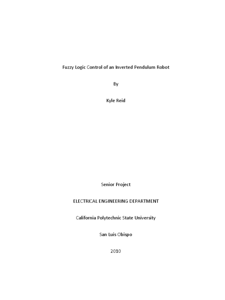 Fuzzy Logic Control of An Inverted Pendulum Robot (Excelente Referencia