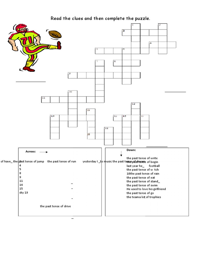 Past Tense Puzzle Worksheet PDF