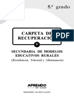 5° grado Carpeta recuperación SECEDU