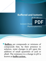 Buffered and Isotonic Solutions: Lecturer Ghaidaa S Hameed Physical Pharmacy