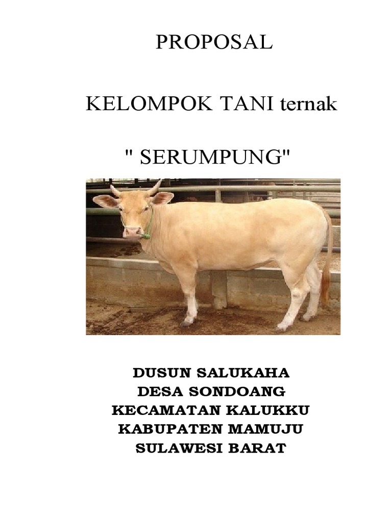 Proposal Permohonan Ternak Sapi Sirumpun Desa Sondoang | PDF