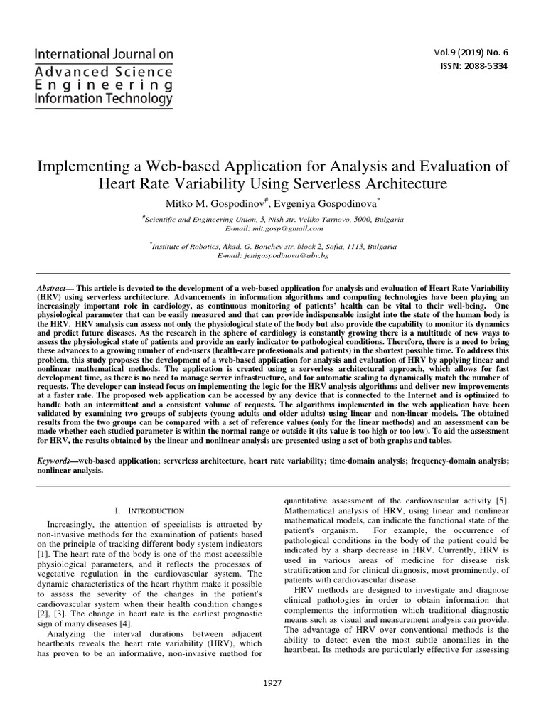 Implementing A Web-Based Application For Analysis and Evaluation of ...