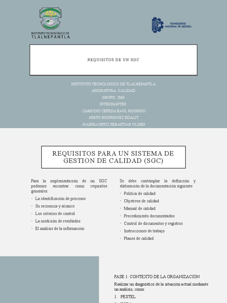 Unidad 3 | PDF | Sistema de manejo de calidad | Organización ...