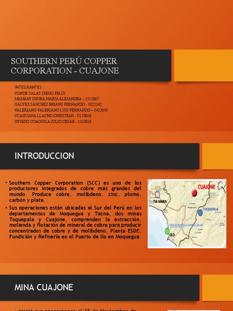 Mina Cuajone: Ubicación y Altitud | PDF | Cobre | Rieles
