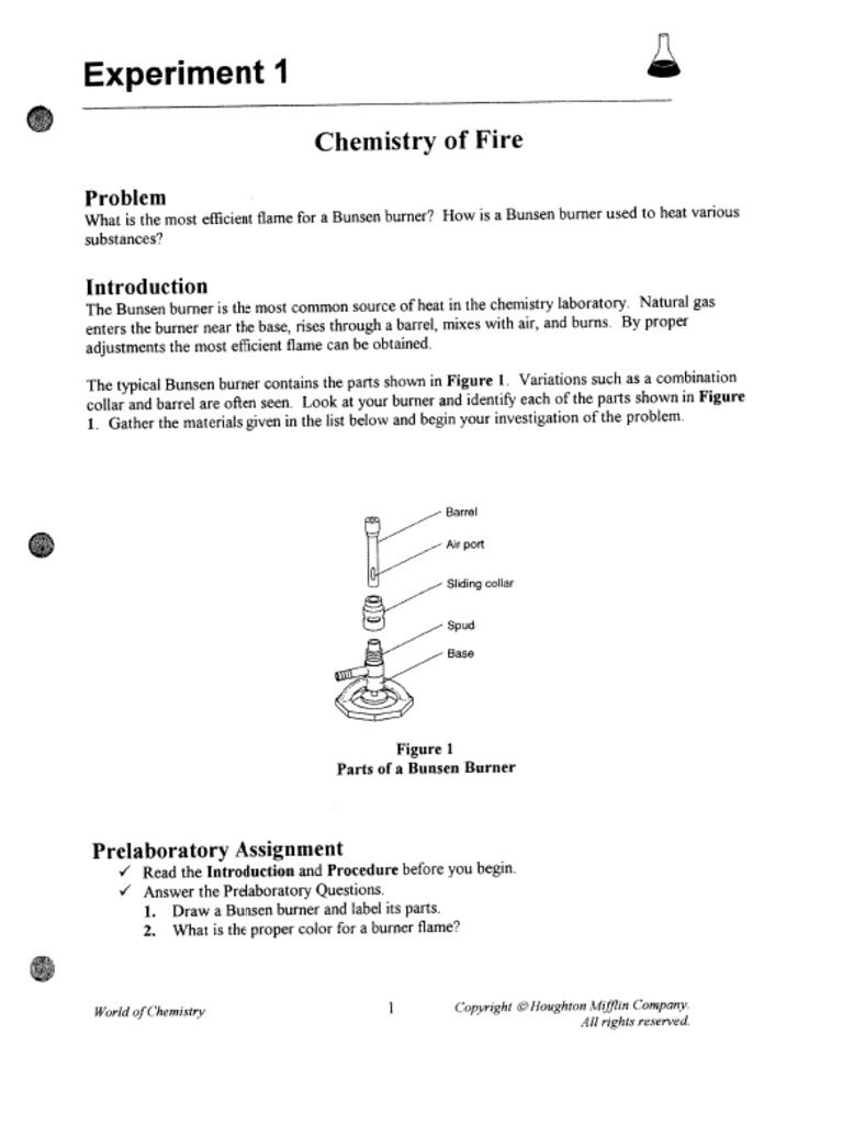 Experiment I: Chemistry of Fire | PDF | Laboratories | Observation