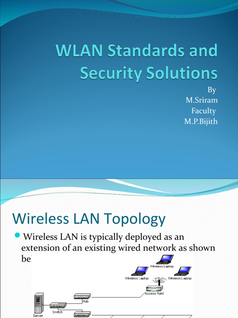 Wireless LAN Standards and Security Overview | PDF | Ieee 802.11 ...