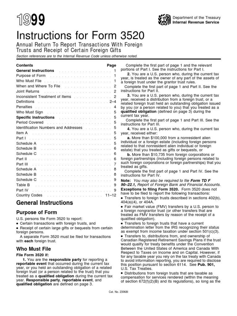 Form 3520 Instructions for Foreign Trusts | PDF | Trust Law | Income ...