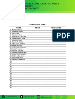 St. Nicholas Parish Youth Attendance Sheets