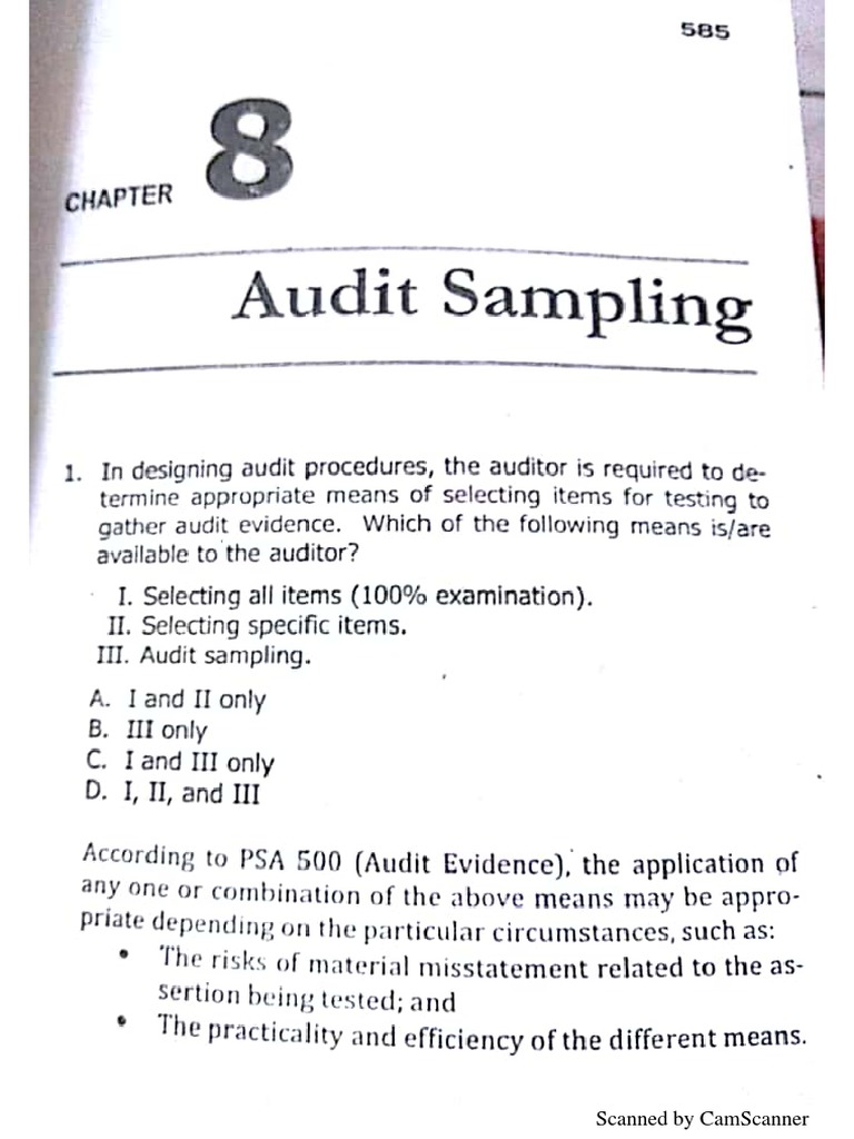 Chapter 08 Audit Sampling | PDF