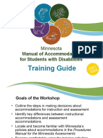 Training Guide: Manual of Accommodations For Students With Disabilities