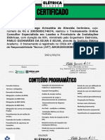 [Certificado] Diego Arimatéia de Almeida Jerônimo - Consultor Especialista em Laudos e Prontuário de Instalações Elétricas