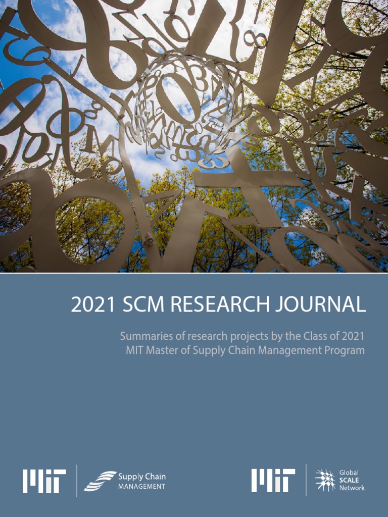 MIT-SCM 2021 Research Journal | PDF | Supply Chain Management | Supply ...