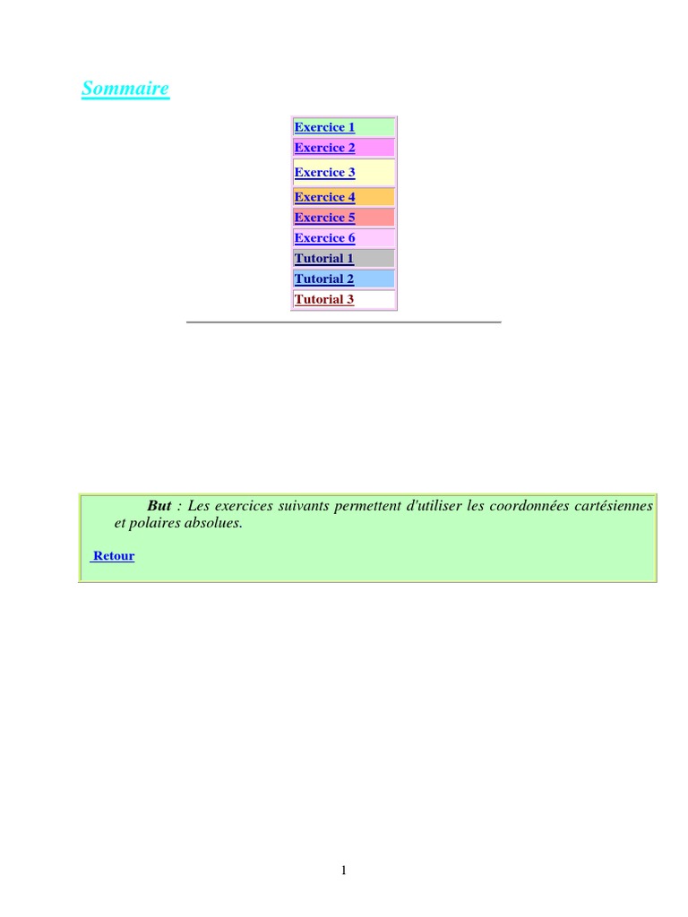 Exercices Autocad 2D Corrigés PDF | PDF