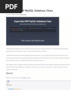 Super-Fast PHP Mysql Database Class: Source